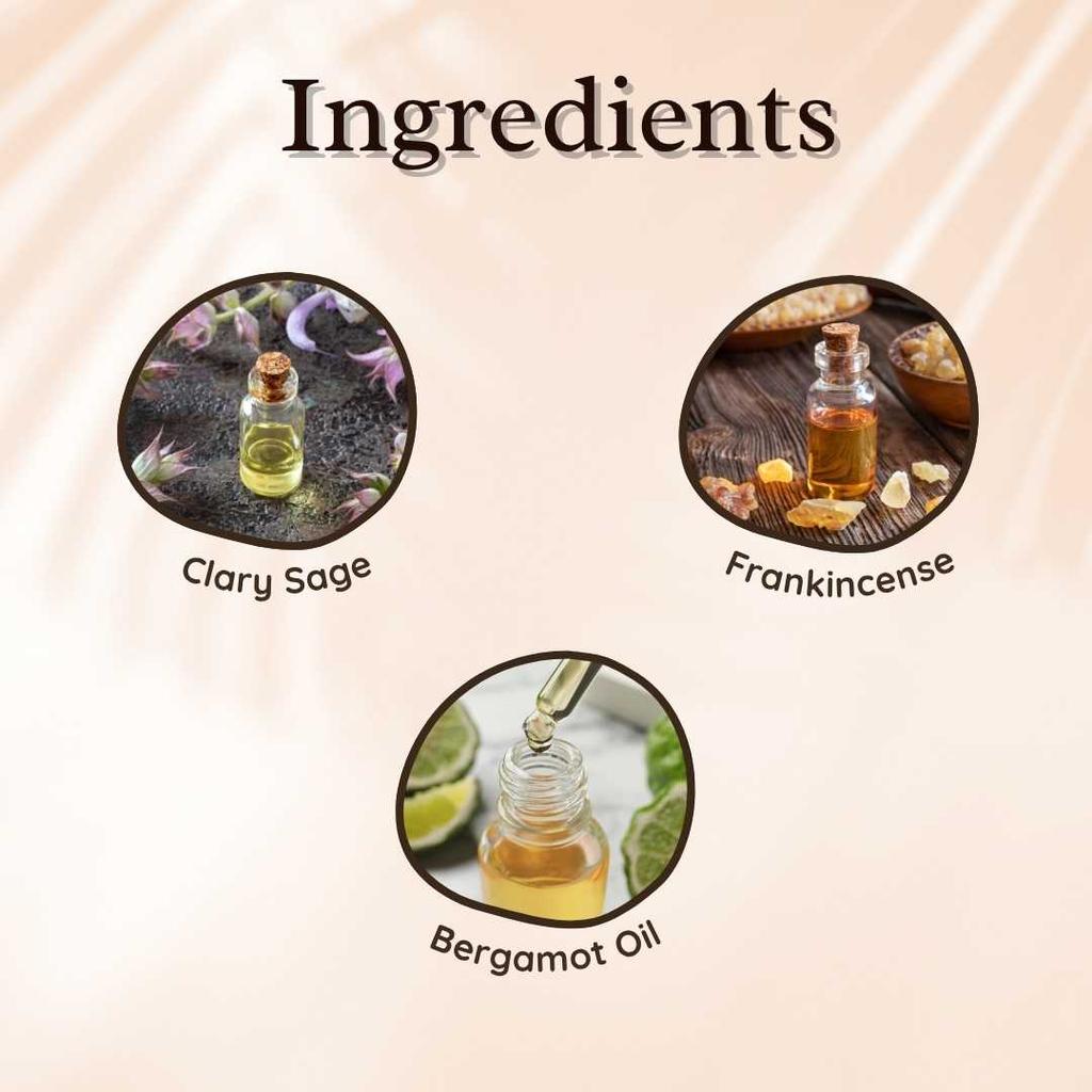 Ananta Fără Îndoială Set Uleiuri Esențiale – Uleiuri Aromatice de Bergamotă, Salvie Clary și Tămâie (10 ml × 3)