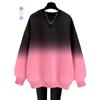 Evropský Americký Gradient Tie-dye Mikina Dámská Volná Zimní Top Mikiny s Kapucí