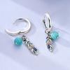 Hoop Earring 925 Silver Woman Bohemian Earring Feather Theme Earrings Pendientes for Woman Original Earring Fashion Jewelry Gift