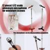 Miniature Microphone 1/12 Furniture Model For Doll House Enthusiasts Professional Scene Setting Craft Project Props
