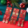 A Pair Zinc Alloy Christmas Earrings Exquisite Rhinestone Pearl Studs  Christmas Holiday