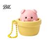 Portable Stress Reliever Potted Pig Clicker Toy with Bead Chain, Clicky Button Fidget Relief Gadget for Relief, Finger Backpacks School Bags