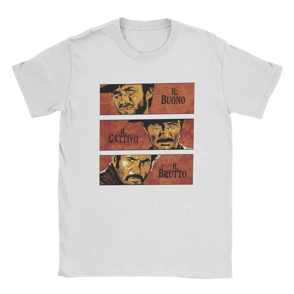 Men's The Good The Bad and Ugly T Shirt Angel Eyes Tuco Cowboy Cotton Tops Awesome Short Sleeve O Neck Tee Shirt Streetwear Tops