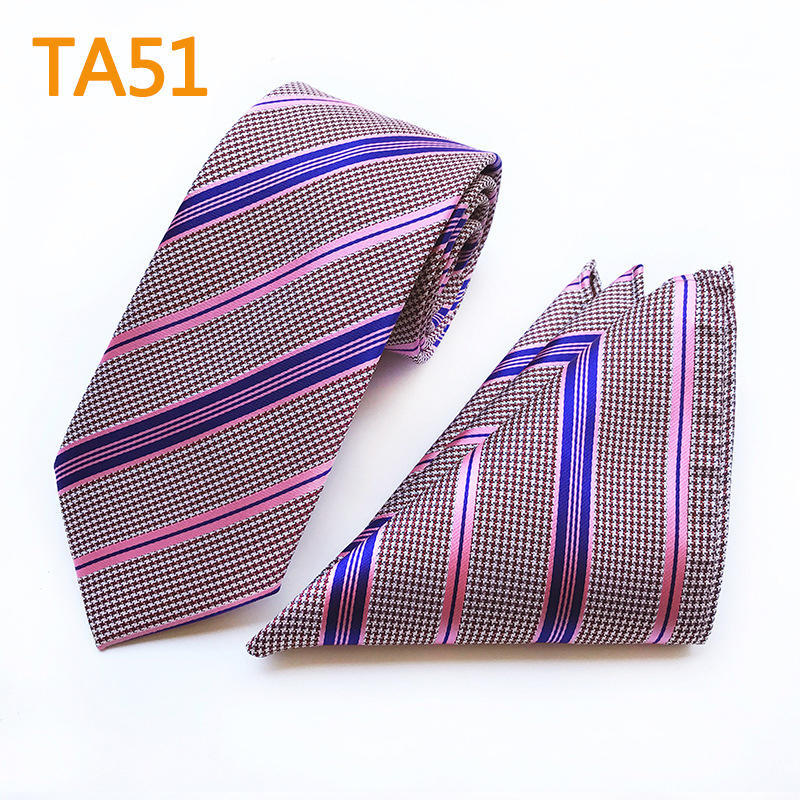 Polyester Large Waist Men'S Tie Men'S Pocket Towel Two-Piece Set