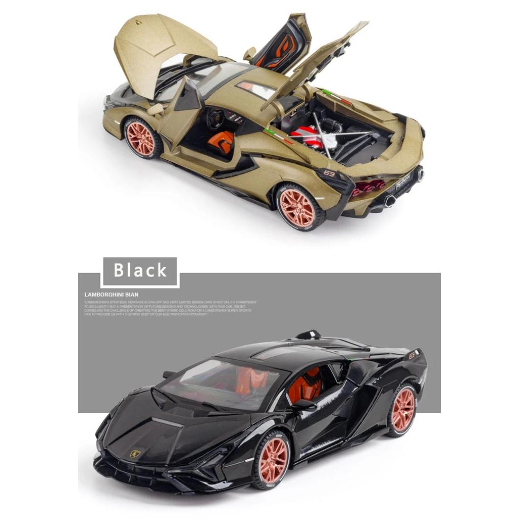 1/24 Lambor Sian FKP37 Legierung Druckguss Sport Auto Spielzeug Modell Simulation Heckflügel Lift Pull Back Modell Ornament Junge Geschenk Sammlung