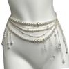 Elegant Tassel Floral Pearl Layered Waist Chain Multilayer Body Chain Decorative Belly Decor for Fashion Forward Women