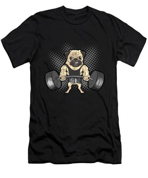 Pug Funny Powerlifting Deadlifting Pug Gift T-Shirt S to 3XL 2XL