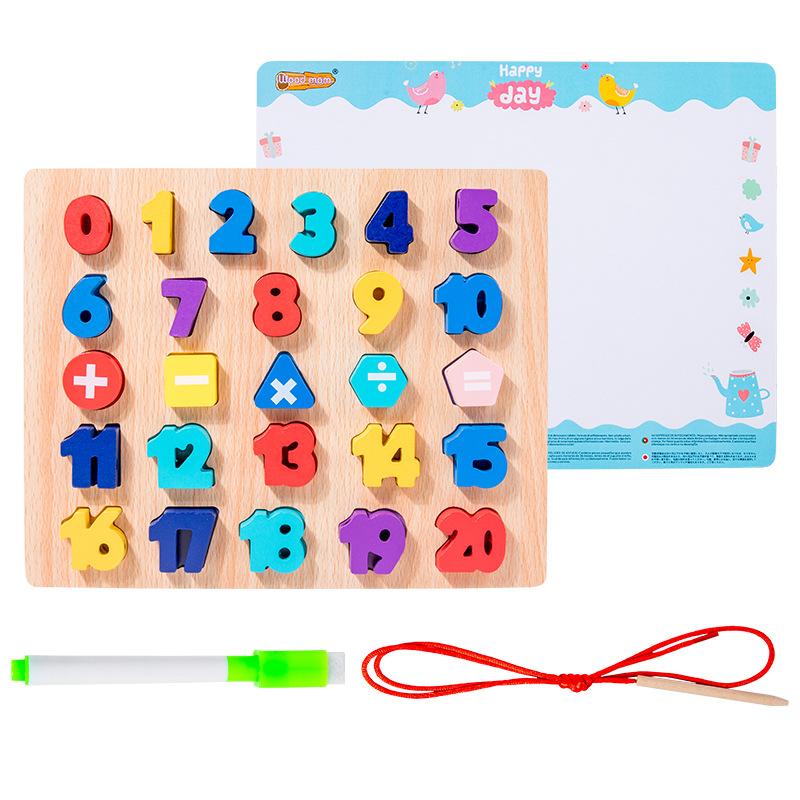 

Wooden Numbers Letters Board Childern Early Cognition Education Puzzle Toy Gift Style A