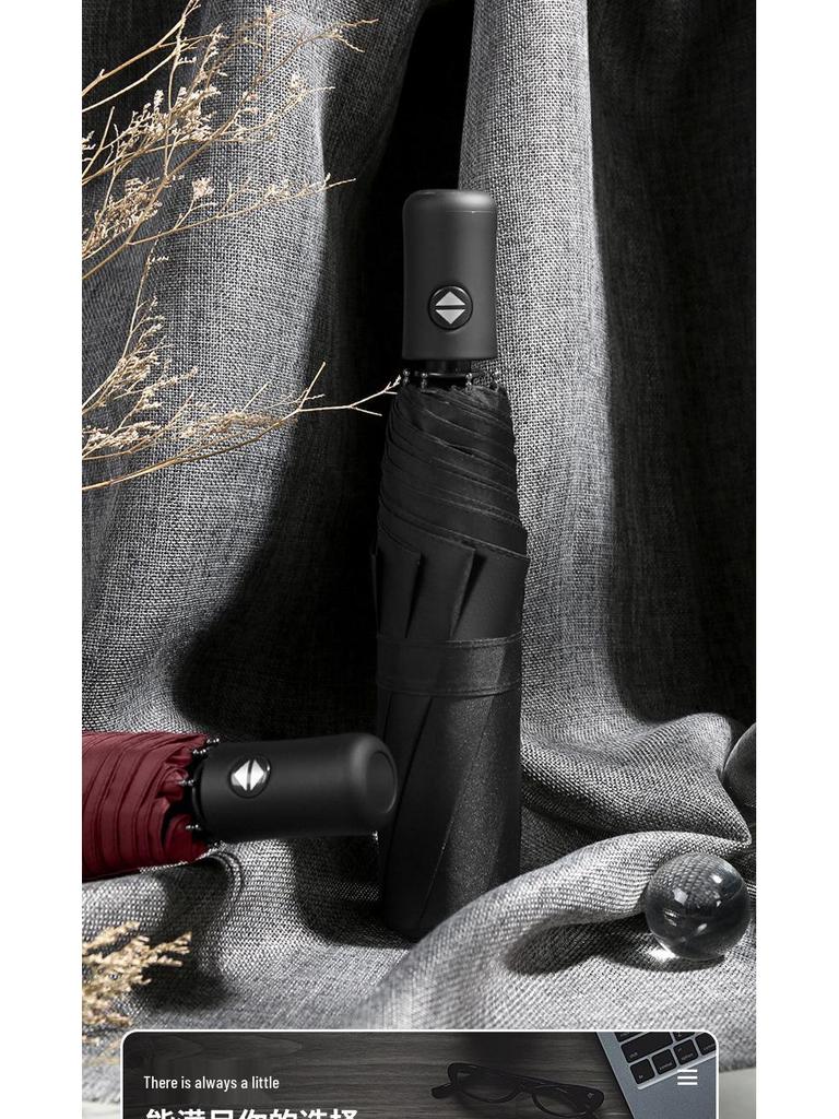 Automatischer 8-Rippen-Vinyl-Doppelfalt-Sturmschirm für Sonne und Regen mit Sonnenschutz- und Beschattungsfunktionen.