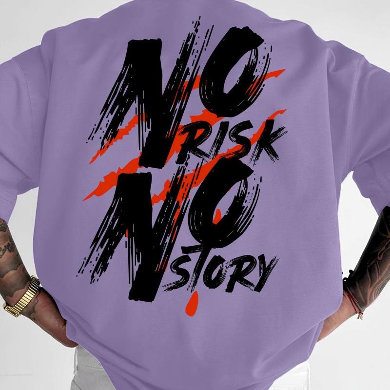 Men's Risk-Free Bold Print Casual Streetwear T-Shirt - Graphic Design