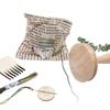 Wooden Darning Tool Kit DIY Darning Mushroom Patchwork Handicraft Darning Thread Patch Mending Tool Set  for Darning Sock Holes
