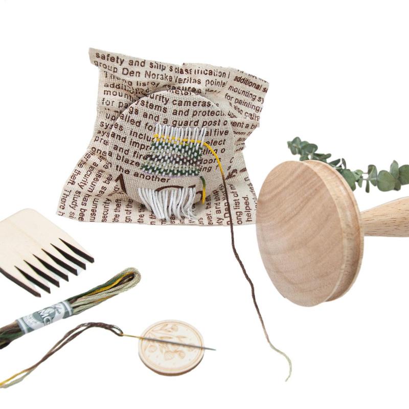 Wooden Darning Tool Kit DIY Darning Mushroom Patchwork Handicraft Darning Thread Patch Mending Tool Set  for Darning Sock Holes