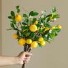 Lifelike Artificial Lemon Branches Fake Lemon Twigs for Home Wedding Party Floral Arrangements Realistic Faux Flowers