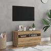 VidaXL TV Stand with LED Lights Artisan Oak Engineered Wood, TV Stand, Media Unit, TV Console, Furniture 856358