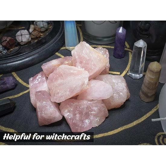 Crocon Rose Quartz Bulk Raw Rough Rock Natural Gemstones Tumbling Cabbing for Energy Generator Chakra Stone Balancing Reiki  1/2 LB