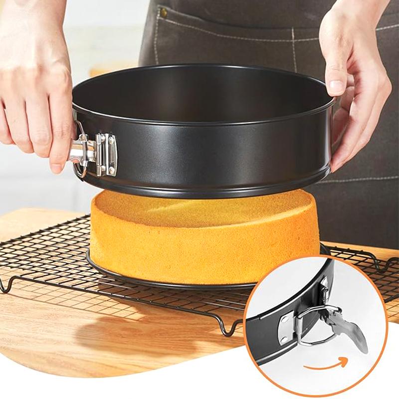 Nonstick Coating Round Springform Pan Set With Removable Bottom Plate Round And Heart Shape Baking Cake Pans Cheesecake Pan Mold