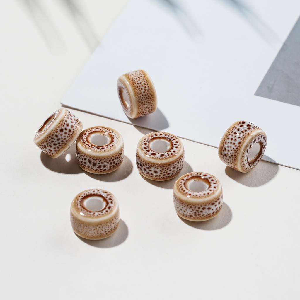 10pcs/Lots 7*11mm Ceramic Bead Circular Spacer Beads for Handmade DIY Bracelets Necklaces Earrings Jewelry Making Accessories