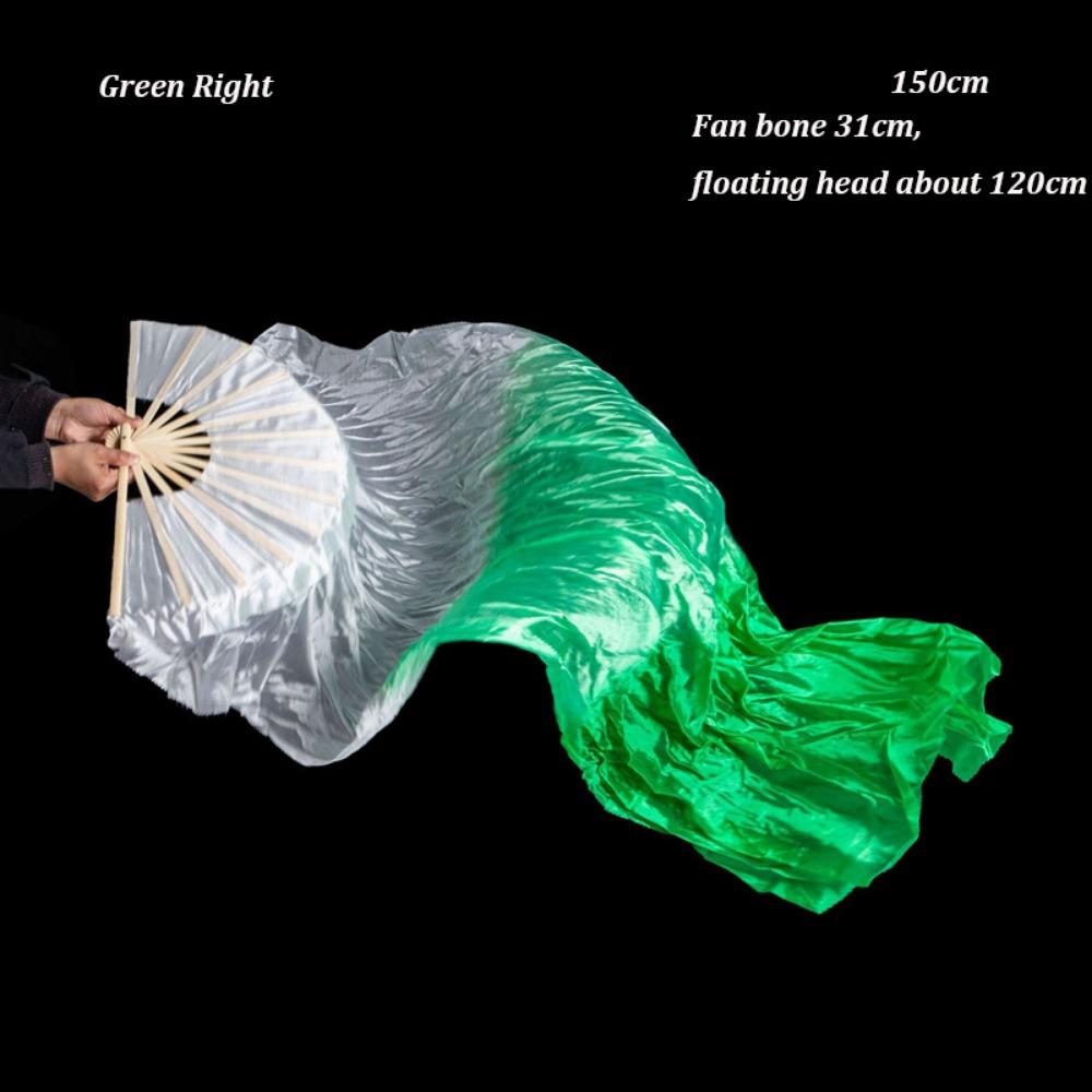Gradient Color Belly Dancing Fan 150cm Length Multicolors Long Imitation Fan Dance Accessories Rayon Silk Fans For Kid Women