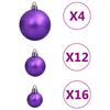 111 Piece Christmas Ornament Set Purple Polystyrene