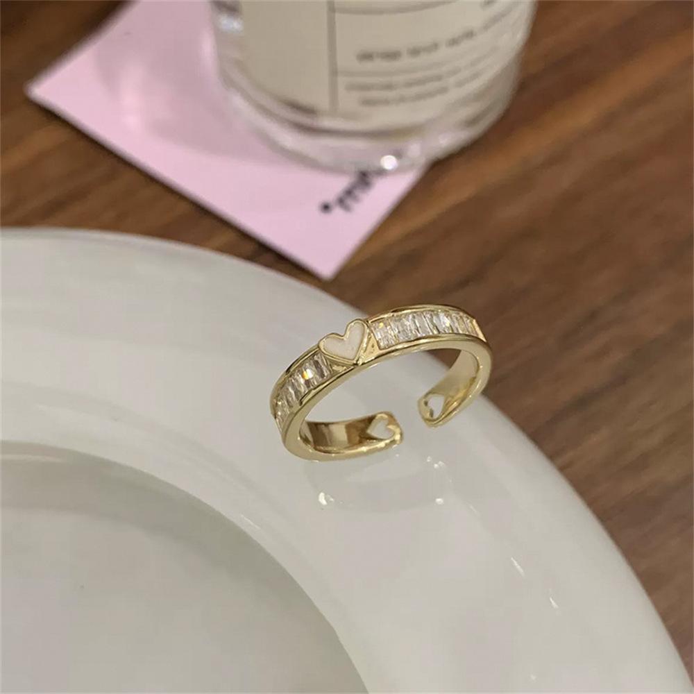 Love zircon ring Internet celebrity temperament open index finger ring Versatile personality ring