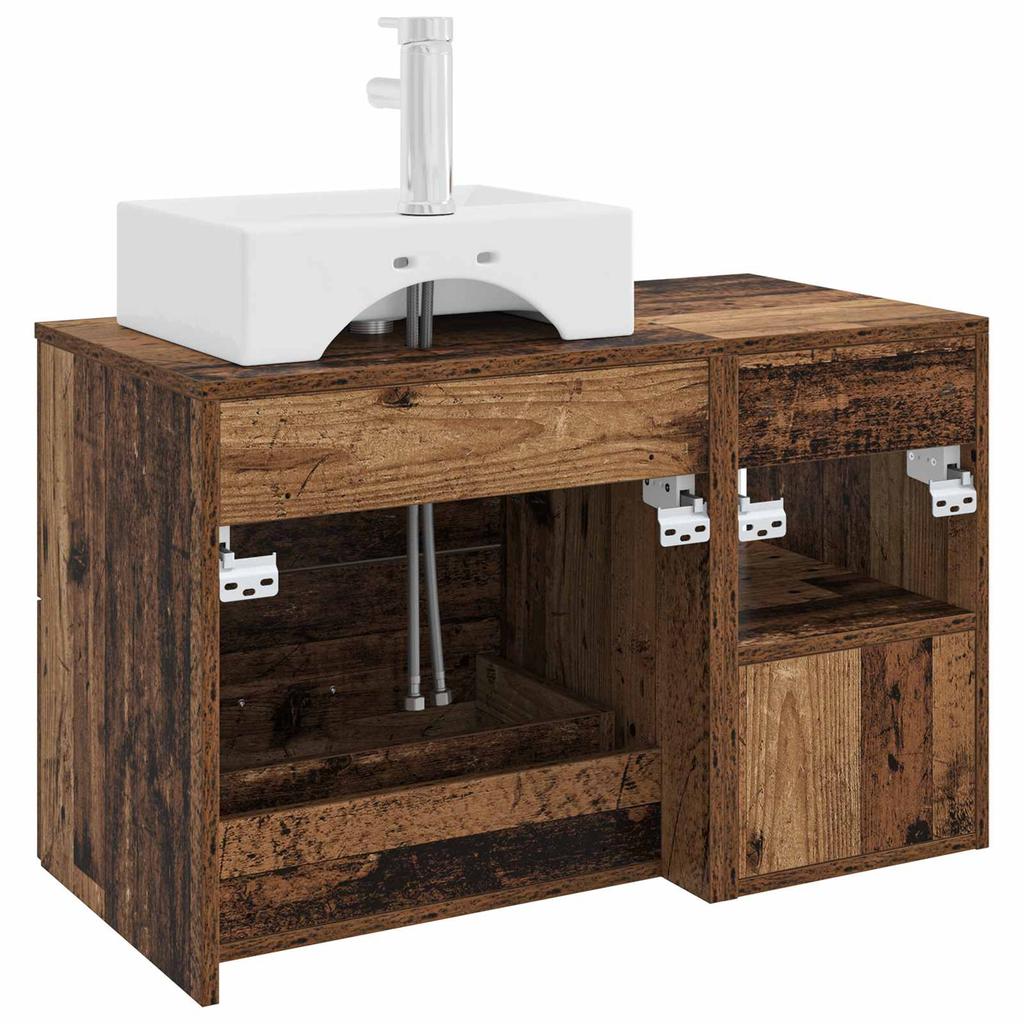 Bathroom Furniture Set 2 pcs Reclaimed Wood Effect Particleboard