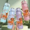 1PC Cute Dachshund Dog Pet Pattern 750ml Color Plastic Sports Water Bottle Leakproof Flip Straw Lid Suitable for Sports Office Home Use