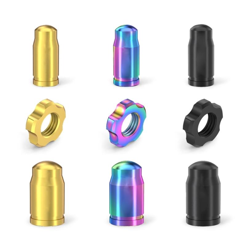 Titaniums Alloys Bike Tires Caps Air Dust Cover Road Bike Tires Valves Stem Caps Mountain Bike Air Valves Dust Caps