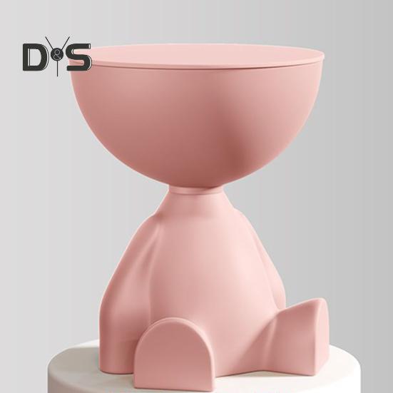 Flacher Couchtisch mit Ablagefach, runder Beistelltisch, für Schlafzimmer, Küche, Wohnzimmer, kleiner Raum, Sofa, Nachttisch, Beistelltisch