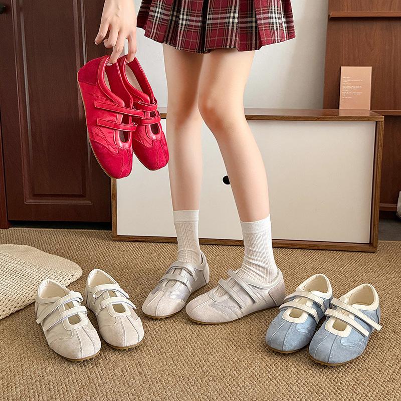 2025 summer new flat casual shoes women's ballet training shoes Korean version niche Mary Jane round head single shoes women