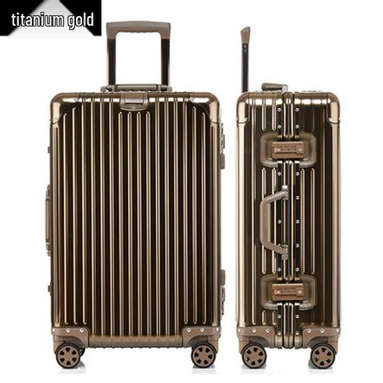 

32 Aluminum-Magnesium Trolley Suitcase with Combination Lock - Women s 24 Metal Carry-On Hard Case 20-inch