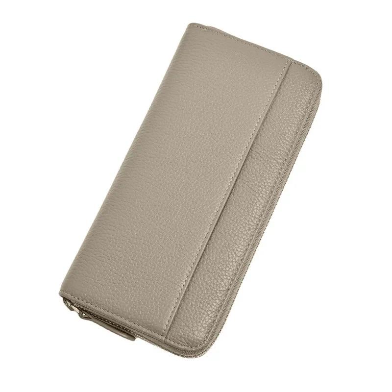 Women's wallet long handheld card holder large capacity multi-card clutch 100% genuine leather luxury zippered coin purse