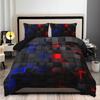 chadly 3pcs Super Soft Fashion Sense Of Technology Grid Thickening Quilt Set (1 Comforter +2 Pillowcases Without Core)