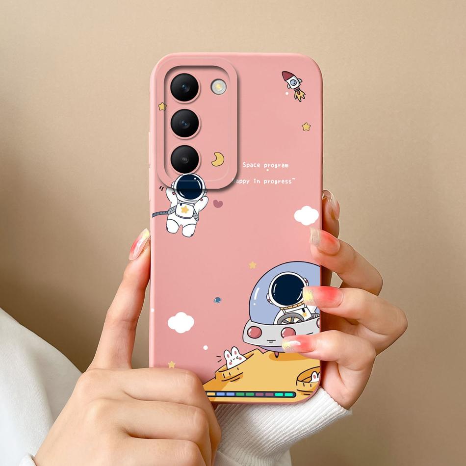 For Vivo V30 Lite V30E V30SE Phone Case Cool Bear Full Coverage Anti Drop Bumper For Vivo V30Lite V30 SE Liquid Silicone Fundas