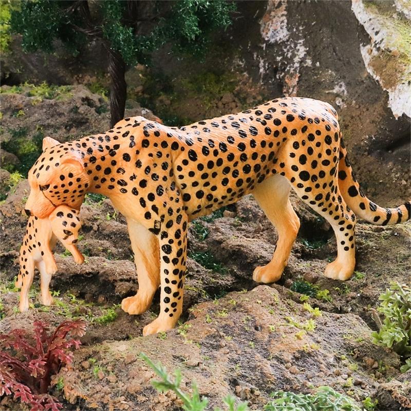 Cheetah Savannah Creature Model for Role Playing and Pretend Play Hand Painted Cheetah Figurine Savannah Creature