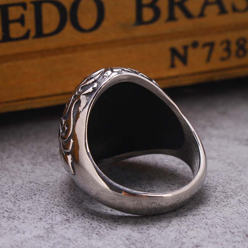 Mens Gothic Style Titanium Steel Cross Ring Personality Stainless Steel Men's Ring Men's Punk Style Ring Accessories