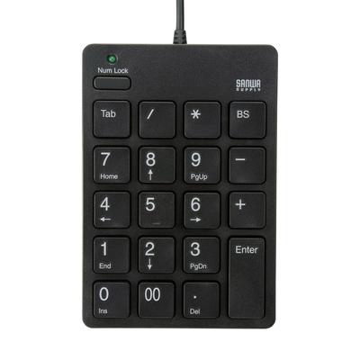 SANWA SUPPLY Numeric Keypad with Hub Black USB2.0 NT-18UH2BK