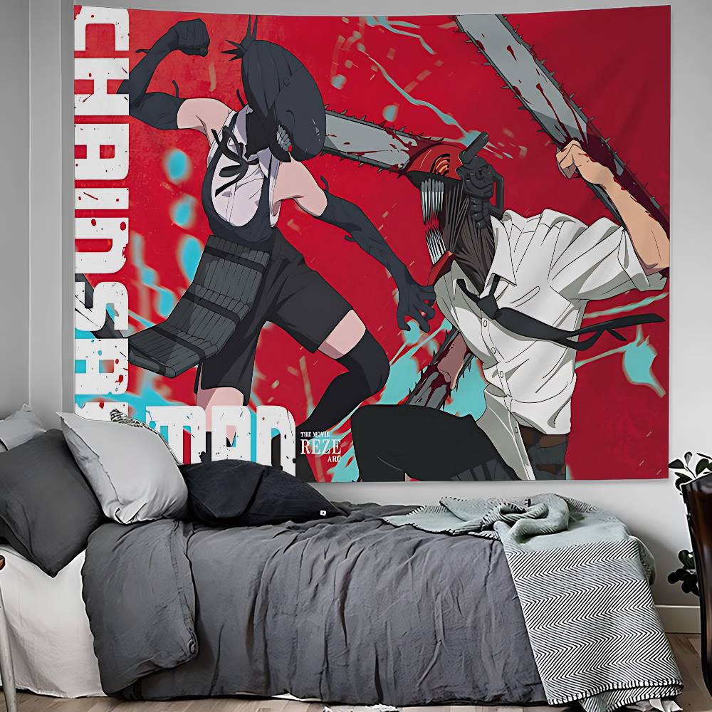 Chainsaw Man The Movie Reze Arc Hanging Bohemian Tapestry Hanging Tarot Hippie Wall Rugs Dorm Home Decor