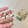 Contrasting Summer~ Colorful Pearl Wrapped Earrings Women'S Niche Design Exaggerated Earrings Color Dopamine Earrings