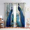 Chinese Style Retro Curtains Animal Peacock Pattern Living Room Bedroom Decorative Home Decoration Curtain Set Of 2 Made Polyester With Rod Pocket