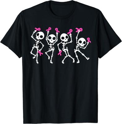 Pink Ribbon Breast Cancer Awareness Skeleton Gift Unisex T-Shirt