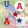 SUPERFINDINGS 12 Stück USA Buchstaben-Aufnäher Patriotischer Aufbügel-Aufnäher Stern-Bestickte Applikation Aufnäher Glitzer Rot Weiß Blau USA Chenille-Aufnäher für