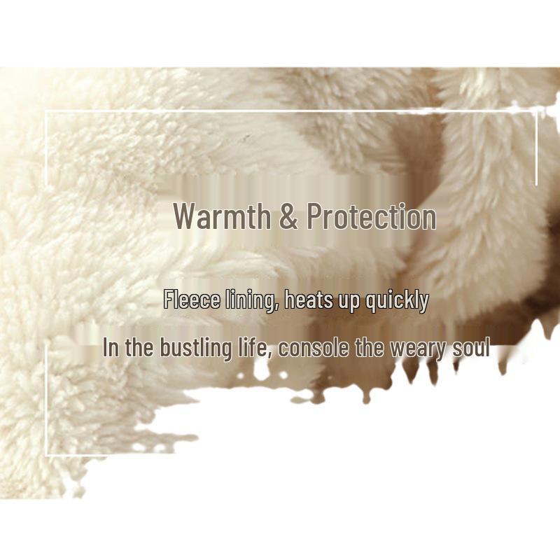 Women's Double-Layer Fleece-Lined Wool Knit Hat and Scarf 