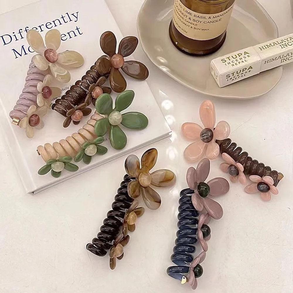 Pearl Flower Bubble Braid Phone Line Hairband Head Rope Female New High End Ins Straight Braid Artifact Hair Accessories New
