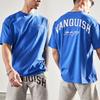 Camiseta de Fitness Unisex Oversize Gimnasio Running Camiseta Deportiva Algodón Unisex Unisex Verano Marca de Lujo Retro Ocio Holgada Manga Corta