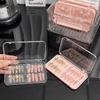 1/2/3Pcs Plastic Clear Box Press-on Nail Storage Case Square Jewelry Earring Sponge Storage Box Display Packaging With Lid
