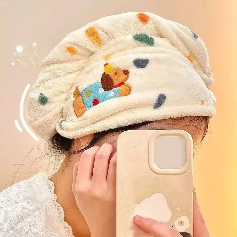 Absorbent Coral Fleece Bath Towel Cartoon Puppy Pool Towel Skin Friendly Soft Towel Set  Girls