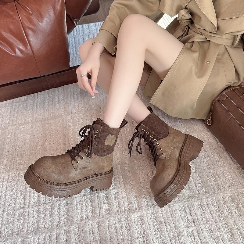 

[Фанфна] Платформа Ботинки Мартин Женские 2025 Осень Новые Ретро Британский Стиль Мода Уличные Рабочие Короткие Ботинки 40