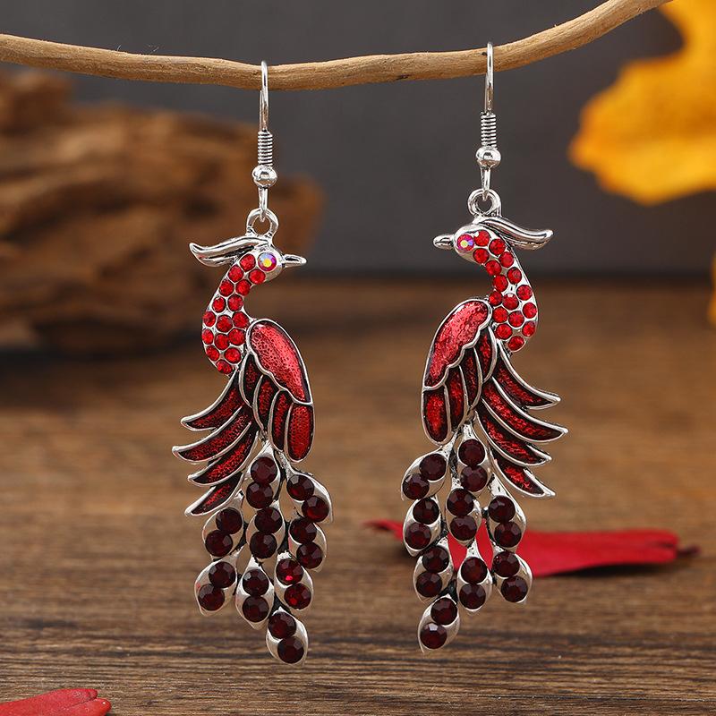Orecchini A Pavone In Argento 925 Con Pietra Di Luna - Gioielli Donna Ipoallergenici, Regalo Con Confezione