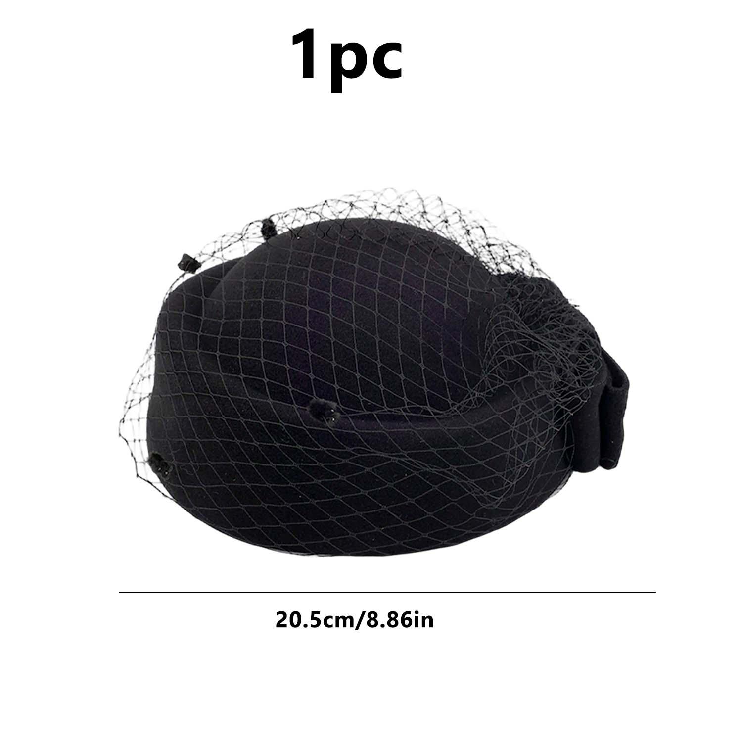 Fashion Mesh Flat Top Beret Hat for Women French Black Hepburn Style Imitation Wool Air Stewardess Cap Girl Decoration Beret Cap