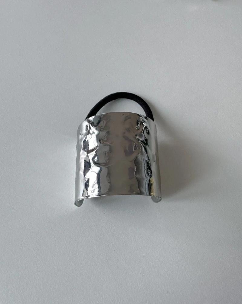 Fashion Metal Chunky Round Dome Bow Ponytail Hair Rope for Women Horsetail Retainer Elastic Hair Ties Girl Jewelry Accessories